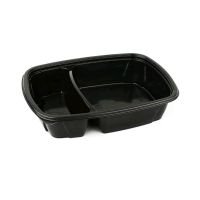 Контейнер 950[650+300] мл 2-секц., 230х170х50 мм, без крышки, черн., ПП, 50 шт/упак "ПолиЭр" 300 шт/кор РОССИЯ К-230-170-50-2