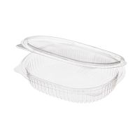 Контейнер 250 мл 1-секц., овал 159х130х30 мм, неразъем.крышка, прозр., ОПС, 400 шт/кор "Комус" 400 шт/упак РОССИЯ РКС-250/1