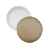 Тарелка одноразовая мелкая d180 мм, крафт-бел., карт, 100 шт/упак "OSQ" Plate 180 WK 800 шт/кор РОССИЯ PLATE 180 WK