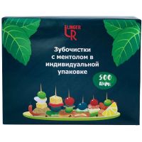 Зубочистки 65 мм в инд. ПП упаковке c ментолом, бамбук, 500 шт/упак 50 упак/кор КИТАЙ 440-403