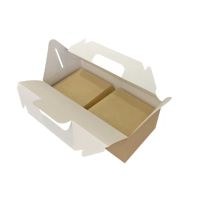 Контейнер 4000 мл, 288х142х98 мм, без окна, неразъем.крышка, крафт-бел, карт., 200 шт/кор "OSQ" Eco Box with Handle РОССИЯ ECO BOX WITH HANDLE