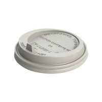 Крышка для стаканов, для холодных и горячих напитков, d 80 мм, белого цвета, с клапаном, полистирол