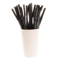 Трубочки для коктейлей 240 мм, d8 мм, черн., пласт. с гофроизгибом, 250 шт/упак 21 упак/кор РОССИЯ -