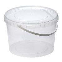 Ведро пищевое 2000 мл, d173хh117 мм, с ручкой, крышка в компл., прозр., ПП, 100 шт/кор "Перинт" 100 шт/упак РОССИЯ 2,0/173/К