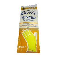 Перчатки латексные, р-р S, с хлопк. напылен., желт., 1 пар/упак "Lux" 144 пар/кор КИТАЙ