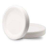 Тарелка для салатов и вторых блюд, д/хол./гор., кругл., d 225мм, бел., целлюлоза