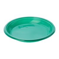 Тарелка одноразовая мелкая d167 мм, зел., ПС, 50 шт/упак "МИСТЕРИЯ" 1 600 шт/кор РОССИЯ 124150