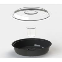 Контейнер 850 мл 1-секц. d200хh65 мм, без крышки, черн., ПС, 400 шт/кор "Kado-Prim" 400 шт/упак РОССИЯ КД-106 Д