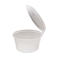 Соусник 80 мл, d64хh33,7 мм, неразъем.крышка, прозр., ПП, 80 шт/упак 960 шт/кор РОССИЯ 1259П