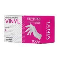 Перчатки виниловые, р-р L, неопудрен., прозр., 50 пар/упак 10 упак/кор КИТАЙ V004CR