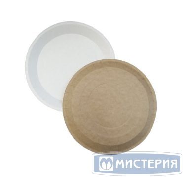 Тарелка одноразовая мелкая d180 мм, крафт-бел., карт, 100 шт/упак "OSQ" Plate 180 WK 800 шт/кор РОССИЯ PLATE 180 WK