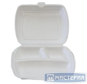 Ланч-бокс 3-секц. 247х208х63 мм, бел., ВПС, 100 шт/кор "Полиформ" 100 шт/упак РОССИЯ Lb-3 белый