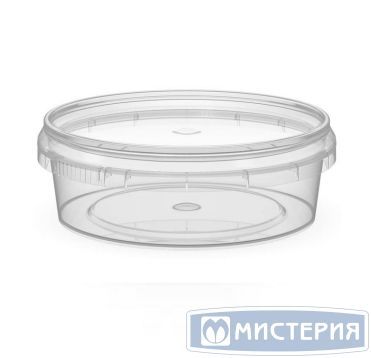 Контейнер для пресервов/мёда 125мл, "банка" d=93мм, h=32мм, полупрозрачный, контрольный замок, ПП
