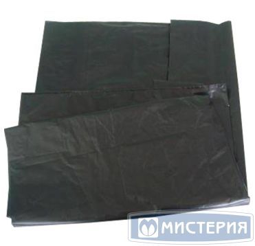 Мешок для мусора 180 л, [70+20]х110 см, 40 мкм, черн., ПВД, 50 шт/упак 6 упак/кор РОССИЯ 460612т
