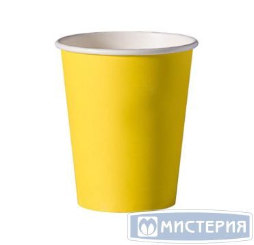 Стакан бумажный 400 мл 1 сл., d90 мм, желт, карт., 50 шт/упак 1 000 шт/кор РОССИЯ