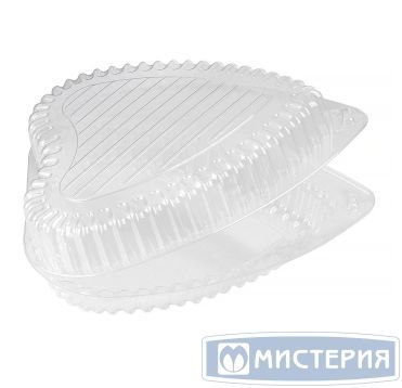 Упаковка для торта [неразъем.] форма "Сердце" 207х178х56[165х150х52] мм, прозр., ОПС, 250 шт/кор "Комус" 250 шт/упак РОССИЯ ТС-175Д