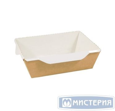 Контейнер 400 мл, 145х96х45 мм, без окна, без крышки, крафт-бел., карт., 50 шт/упак "OSQ" OpSalad 800 шт/кор РОССИЯ OSQ OpSalad 400 без крышки