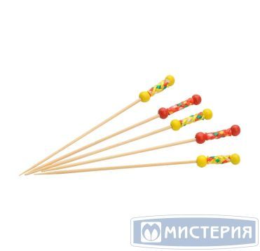 Пика 120 мм, диз. "Мехико", желто-красн., бамбук, 100 шт/упак 40 упак/кор КИТАЙ