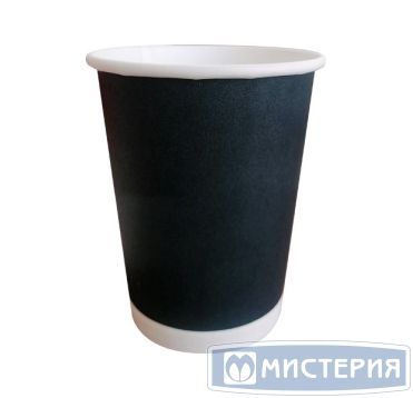 Стакан бумажный 350 мл 1 сл., d90 мм, черн., карт., 50 шт/упак 1 000 шт/кор РОССИЯ 01-135010-050/1000/15