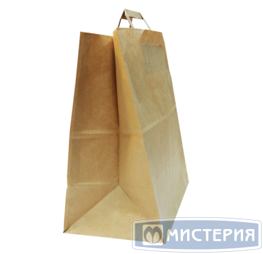 Пакет [280+150]х320 мм с плоск. ручками, крафт, бум., 250 шт/кор 250 шт/упак РОССИЯ