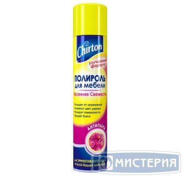 Полироль для мебели "Chirton" Весенняя Свежесть, аэрозоль, 300 мл 24 шт/кор РОССИЯ