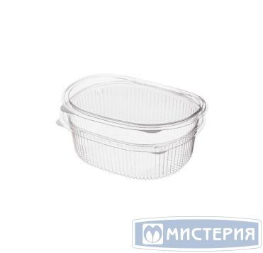 Контейнер 750 мл 1-секц., овал 175х149х62 мм, неразъем.крышка, прозр., ОПС, 285 шт/кор "Комус" 285 шт/упак РОССИЯ РКС-750 (Т)