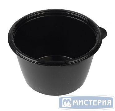 Контейнер 750 мл 1-секц. d144хh84 мм, серия 144, без крышки, черн., ПП, 50 шт/упак 300 шт/кор РОССИЯ С 144-750 черн.