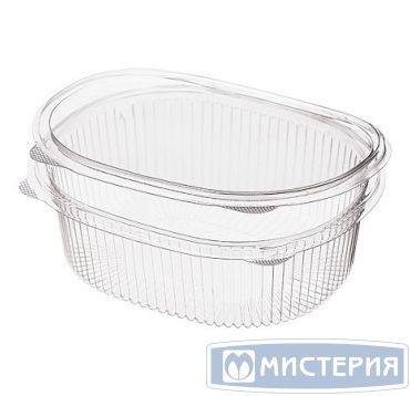 Контейнер 750 мл 1-секц., овал 175х149х62 мм, неразъем.крышка, прозр., ОПС, 285 шт/кор "Комус" 285 шт/упак РОССИЯ РКС-750/11 (ОП) (Т)