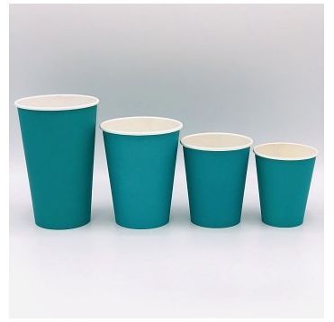 Стакан бумажный 350 мл 1 сл., d90 мм, бирюз., карт., 50 шт/упак 1 000 шт/кор РОССИЯ -