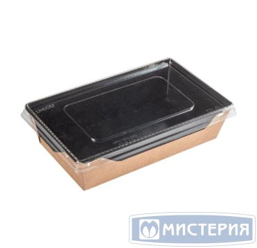 Контейнер 400 мл, 145х96х45 мм, без окна, без крышки, крафт-черн., карт., 50 шт/упак "OSQ" OpSalad BE 800 шт/кор РОССИЯ OpSalad 400 BE
