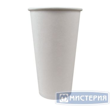 Стакан бумажный 450 мл для холодных и горячих напитков, однослойный, белый, картон