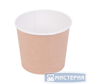 Контейнер 500 мл, d100хh95 мм, без окна, без крышки, крафт-бел., карт., 30 шт/упак "OSQ" Round Bowl 600 шт/кор РОССИЯ Round Bowl 500 kraft