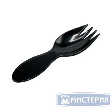 Вилка-ложка одноразовая 80 мм, черн., ПС, 4500 шт/кор "Протэк" РОССИЯ