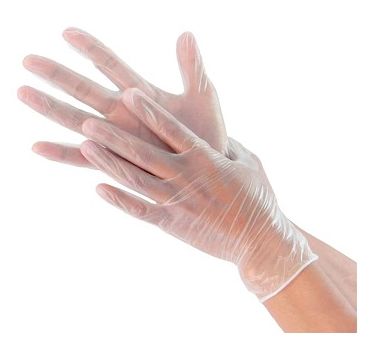 Перчатки виниловые, р-р M, неопудрен., прозр., 50 пар/упак 10 упак/кор КИТАЙ