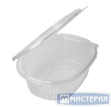 Контейнер 500 мл 1-секц., овал 159х130х56 мм, неразъем.крышка, прозр., ОПС, 360 шт/кор "Комус" 360 шт/упак РОССИЯ РКС-500/1 (Т)/ РКС-500/11 (Т)