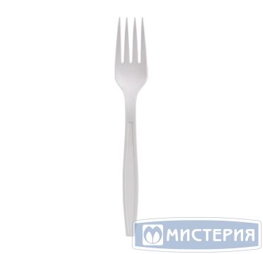 Вилка одноразовая 162 мм. бел., кукурузный крахмал, 50 шт/упак "GREEN MYSTERY" 1 000 шт/кор РОССИЯ