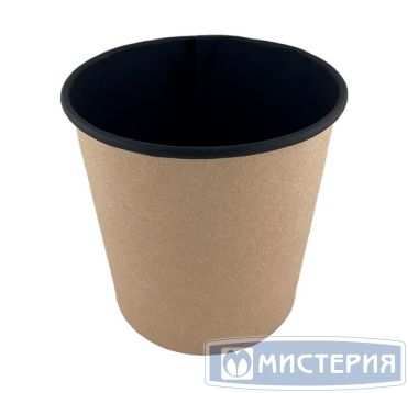 Контейнер 500 мл, d100хh95 мм, без окна, без крышки, крафт-черн., карт., 30 шт/упак "OSQ" Round Bowl 500 Black Wood 600 шт/кор РОССИЯ OSQ Round Bowl 500 (BW) (600)