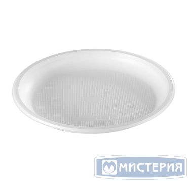 Тарелка одноразовая мелкая d205 мм, бел., ПП, 100 шт/упак 800 шт/кор РОССИЯ 230-0710