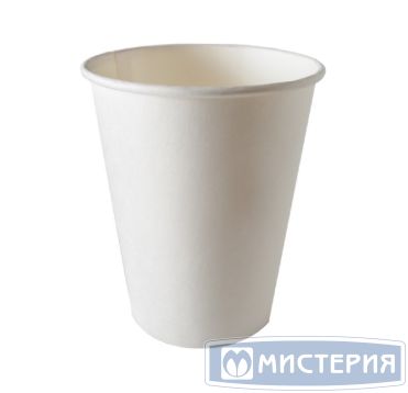 Стакан бумажный 250 мл 1 сл., d80 мм, бел., карт., 50 шт/упак 1 000 шт/кор РОССИЯ