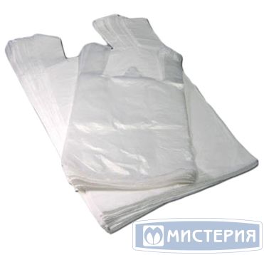 Пакет "майка" 30+16х60см, 13 мкм, белая, ПНД