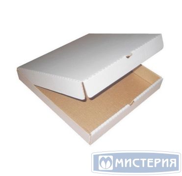 Коробка для пиццы 400х400х40 мм, бел., гофрокарт.Т-23 В, 50 шт/кор 50 шт/упак РОССИЯ